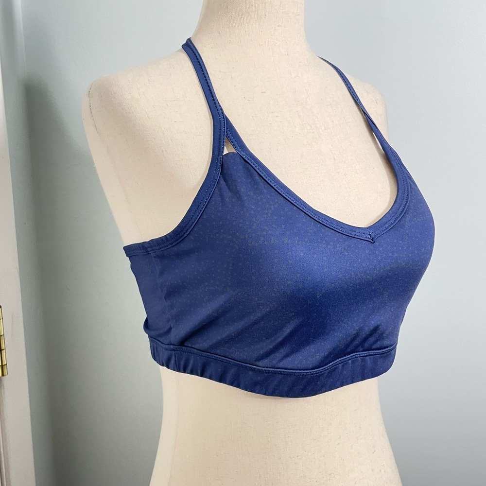 AR 33 Zion Sports Bra Ocean Dark Blue V-Neck Adjustable Strap Racerback … - Picture 4 of 11